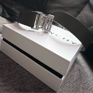 Authentic Dark Khaki Givenchy 4G release Buckle Belt